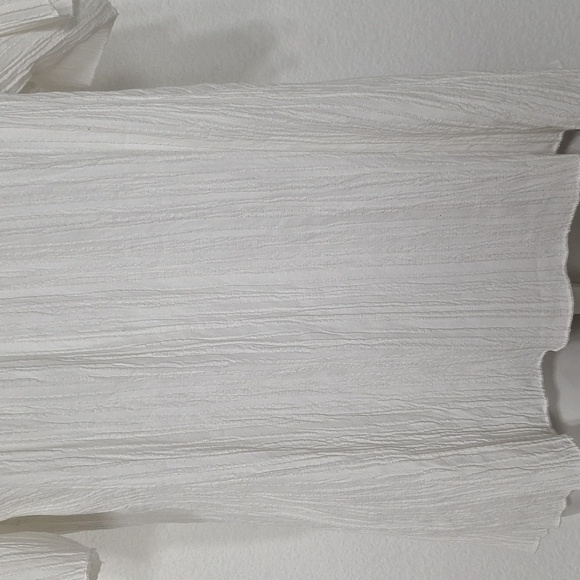 White Boho Multicolor Bohemian Hippie Crochet Square Neck Peasant Blouse Size L - Picture 4 of 13